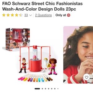 FAO Schwarz Street Chic Fashionistas Wash-And-Color Design Dolls 23pc